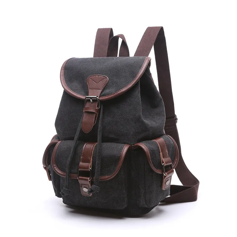 Women's Canvas Korean Style Trendy Solid Color Backpacks