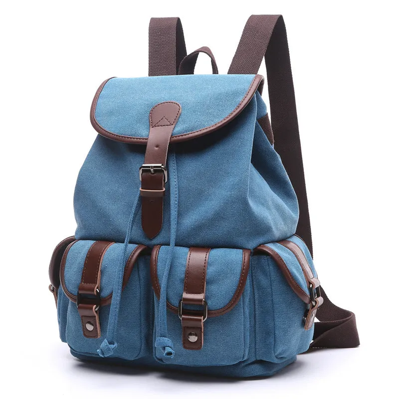 Women's Canvas Korean Style Trendy Solid Color Backpacks