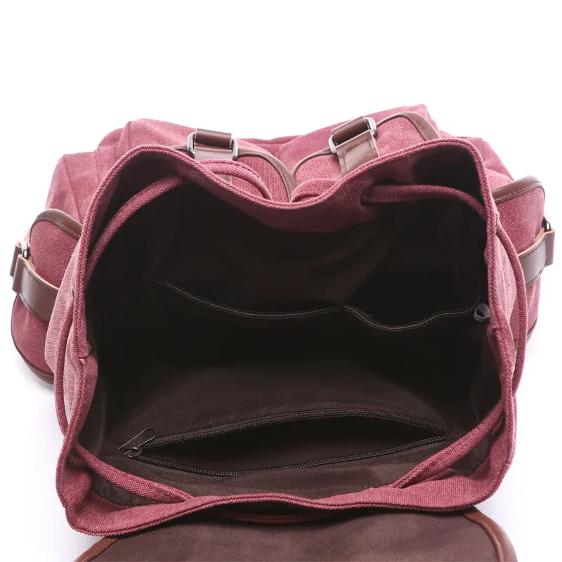 Women's Canvas Korean Style Trendy Solid Color Backpacks