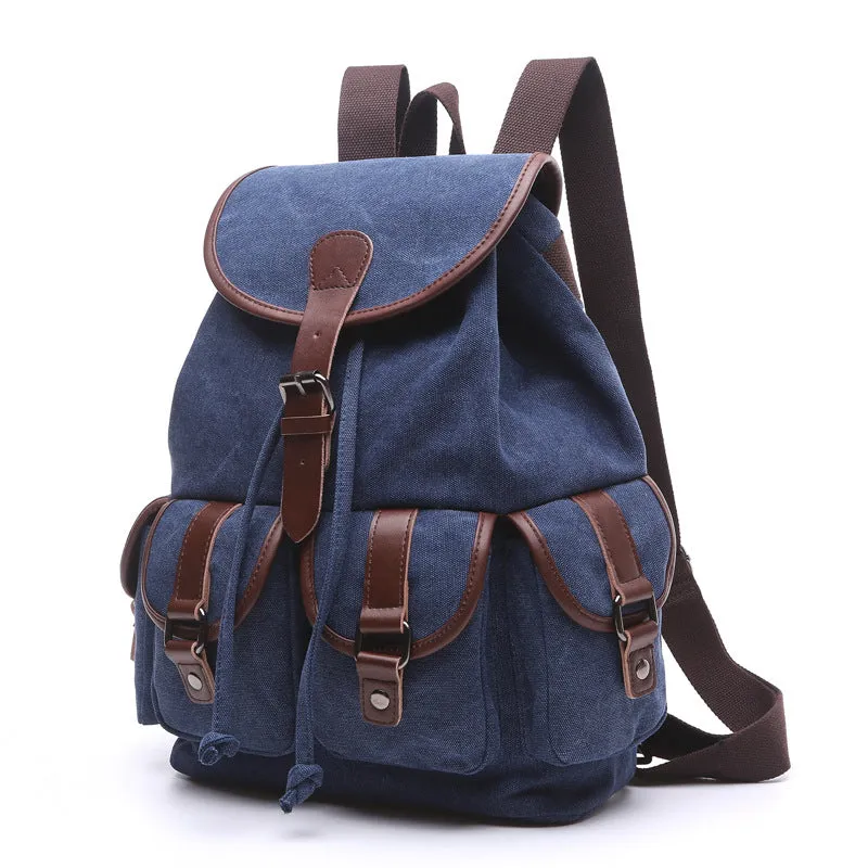 Women's Canvas Korean Style Trendy Solid Color Backpacks