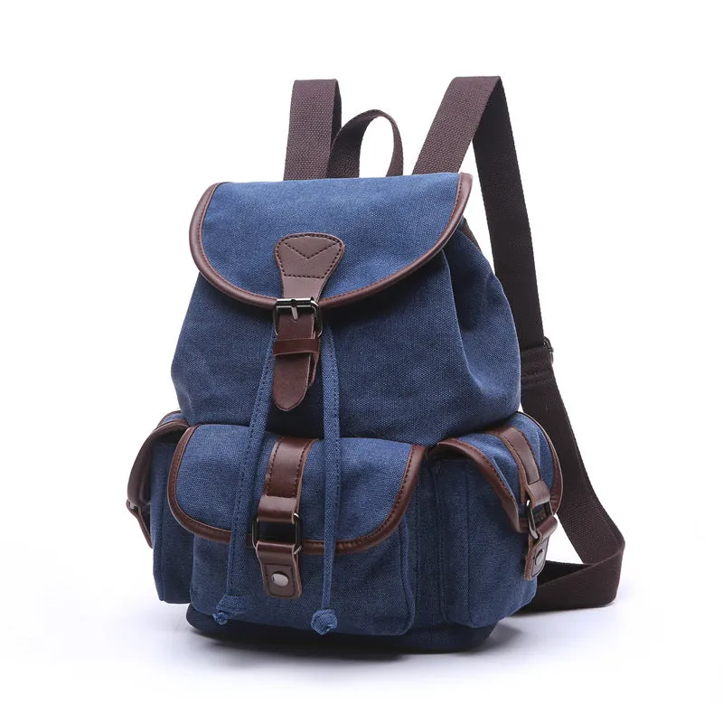 Women's Canvas Korean Style Trendy Solid Color Backpacks