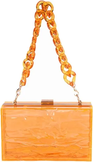 Women's Clear Bag Clutch Bag Crossbody Retro Bag Chic Handbag Shoulder Bag Solid Color Acrylic Purse