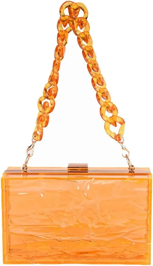 Women's Clear Bag Clutch Bag Crossbody Retro Bag Chic Handbag Shoulder Bag Solid Color Acrylic Purse