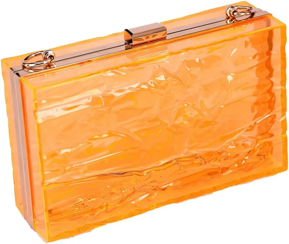 Women's Clear Bag Clutch Bag Crossbody Retro Bag Chic Handbag Shoulder Bag Solid Color Acrylic Purse