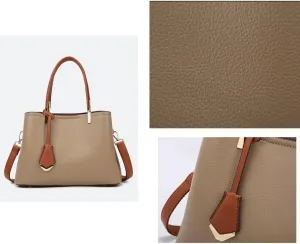 Women's Commuter Handbags Color Contrast Large Capacity Shoulder Bags Synthetic Leather Crossbody Bag Zipper Purses