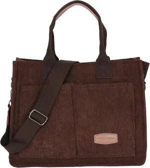 Womens Corduroy Tote Bag with Pockets Fall Winter Fashion Crossbody Bag Cute Handbag Charm Satchel