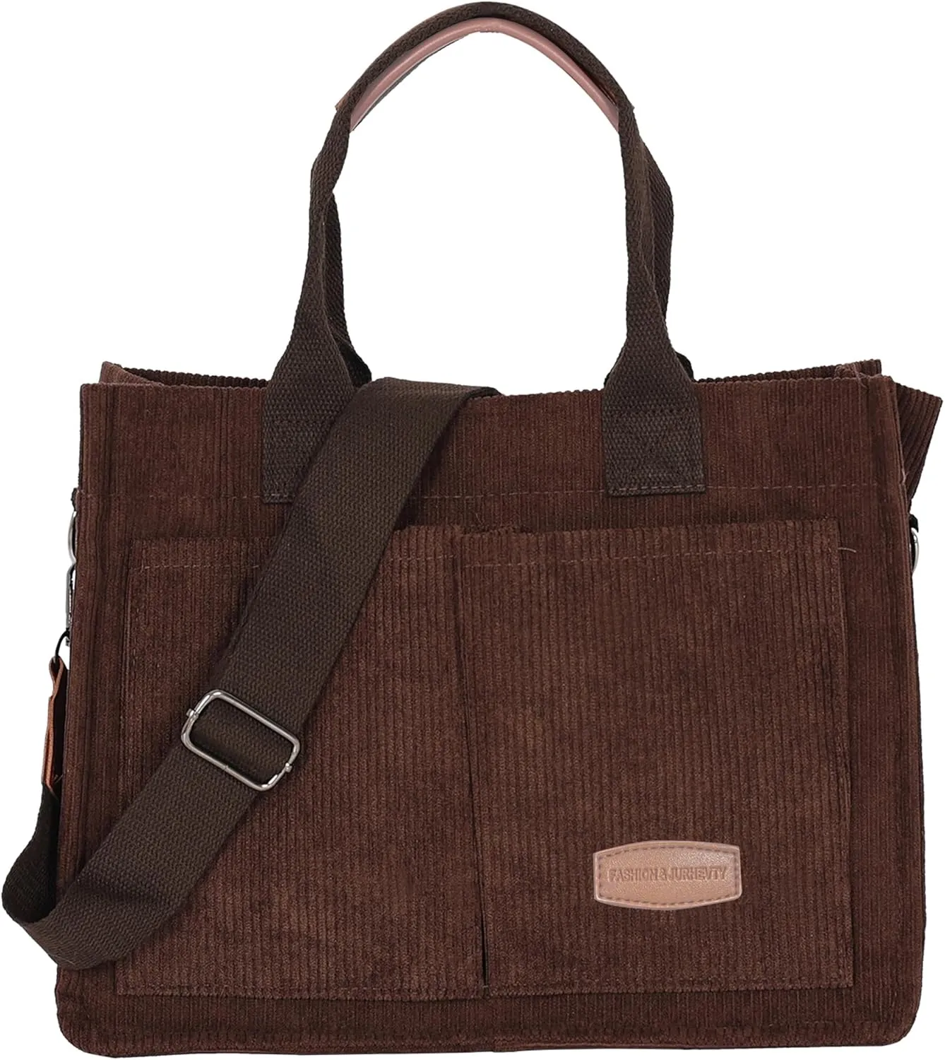 Womens Corduroy Tote Bag with Pockets Fall Winter Fashion Crossbody Bag Cute Handbag Charm Satchel