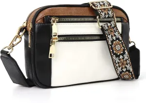 Women's crossbody bag,Checkerboard pattern color-block crossbody bag,Color-blocked crossbody bag,Multi-function crossbody bag