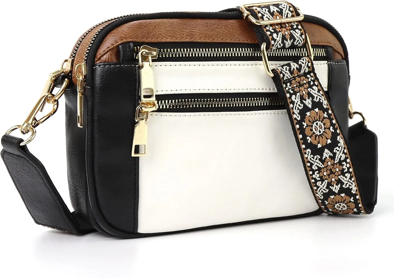 Women's crossbody bag,Checkerboard pattern color-block crossbody bag,Color-blocked crossbody bag,Multi-function crossbody bag