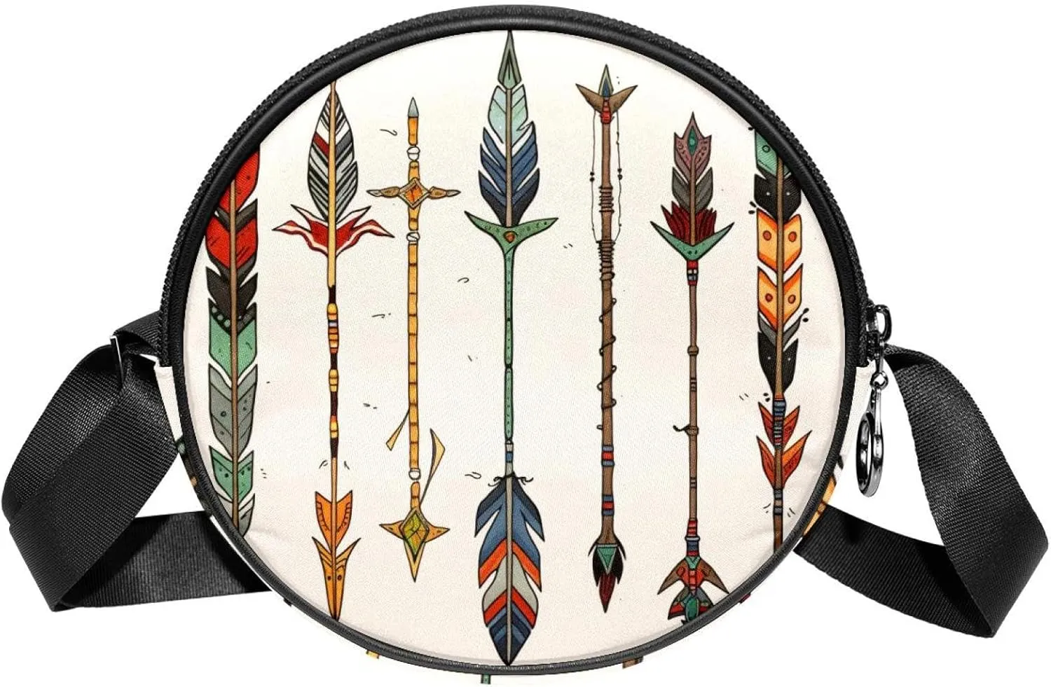 Women's Crossbody Handbags, Travel Purse, colorful pattern feather and arrows