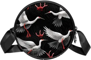 Women's Crossbody Handbags, Travel Purse, crane bird cartoon