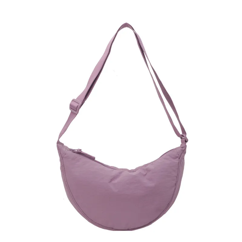 Women's Dumpling Versatile Solid Color Nylon Crossbody Bags