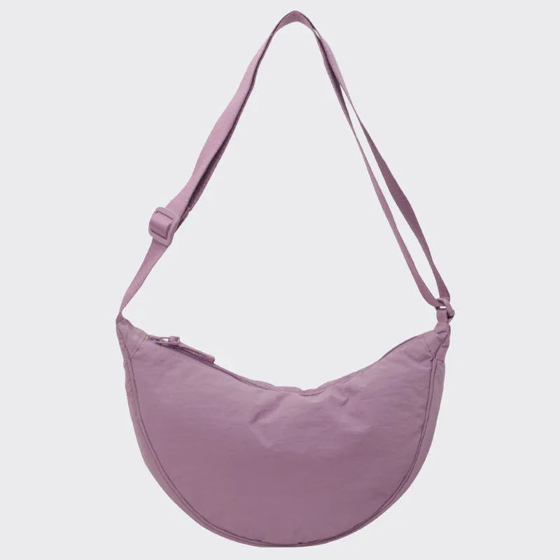 Women's Dumpling Versatile Solid Color Nylon Crossbody Bags