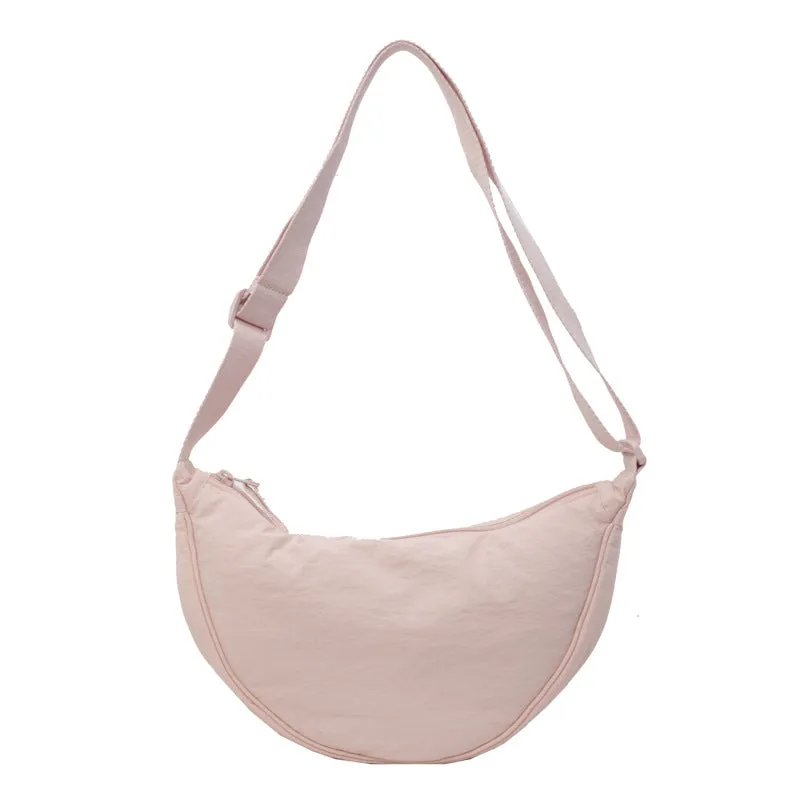 Women's Dumpling Versatile Solid Color Nylon Crossbody Bags