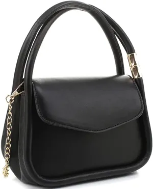 Womens Girls Small Vegan Leather Top-Handle Satchel Clutch Purse Crossbody Bag