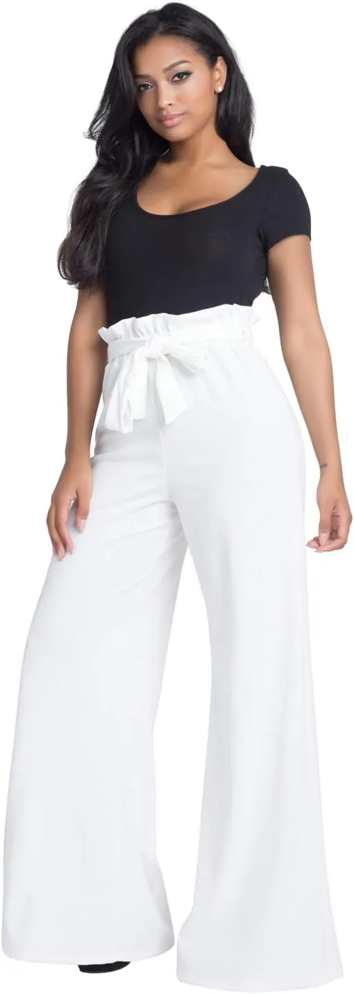 Women's Junior Plus J2 Love Paperbag Wide Leg Pants