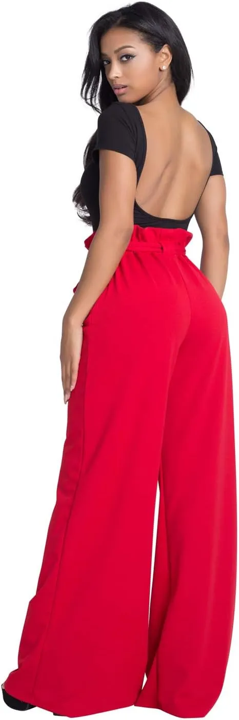 Women's Junior Plus J2 Love Paperbag Wide Leg Pants