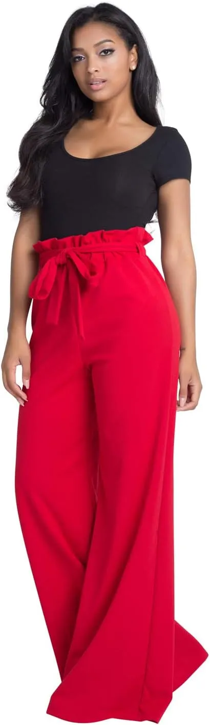 Women's Junior Plus J2 Love Paperbag Wide Leg Pants