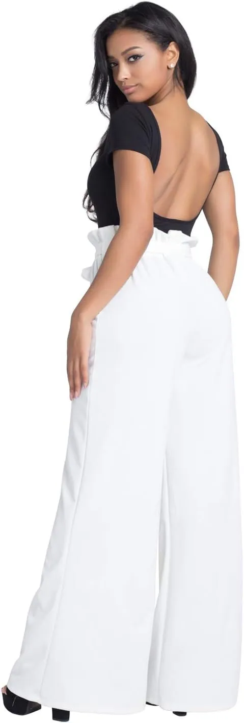 Women's Junior Plus J2 Love Paperbag Wide Leg Pants