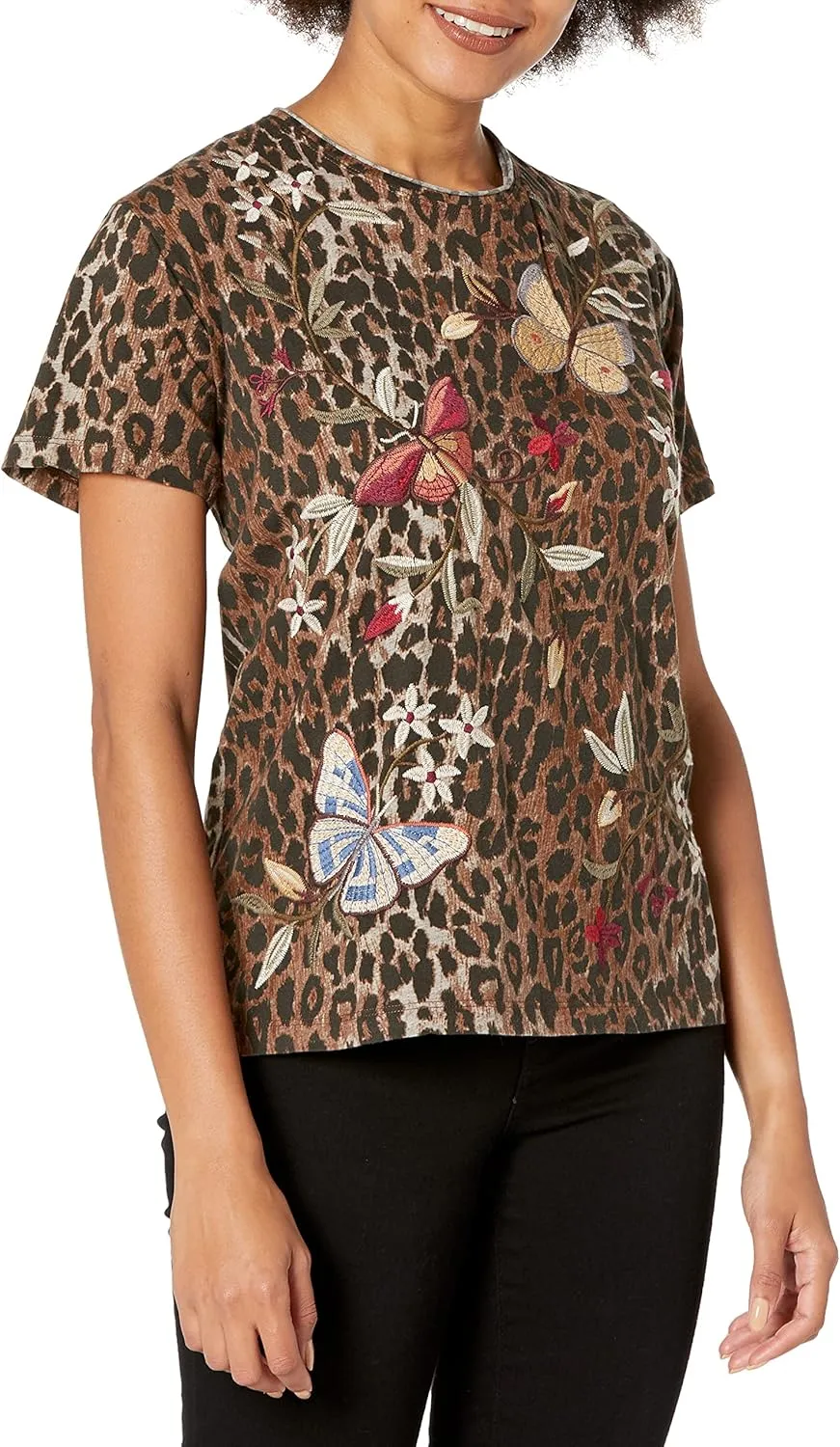 Women's Short Sleeve Embroidered Tee