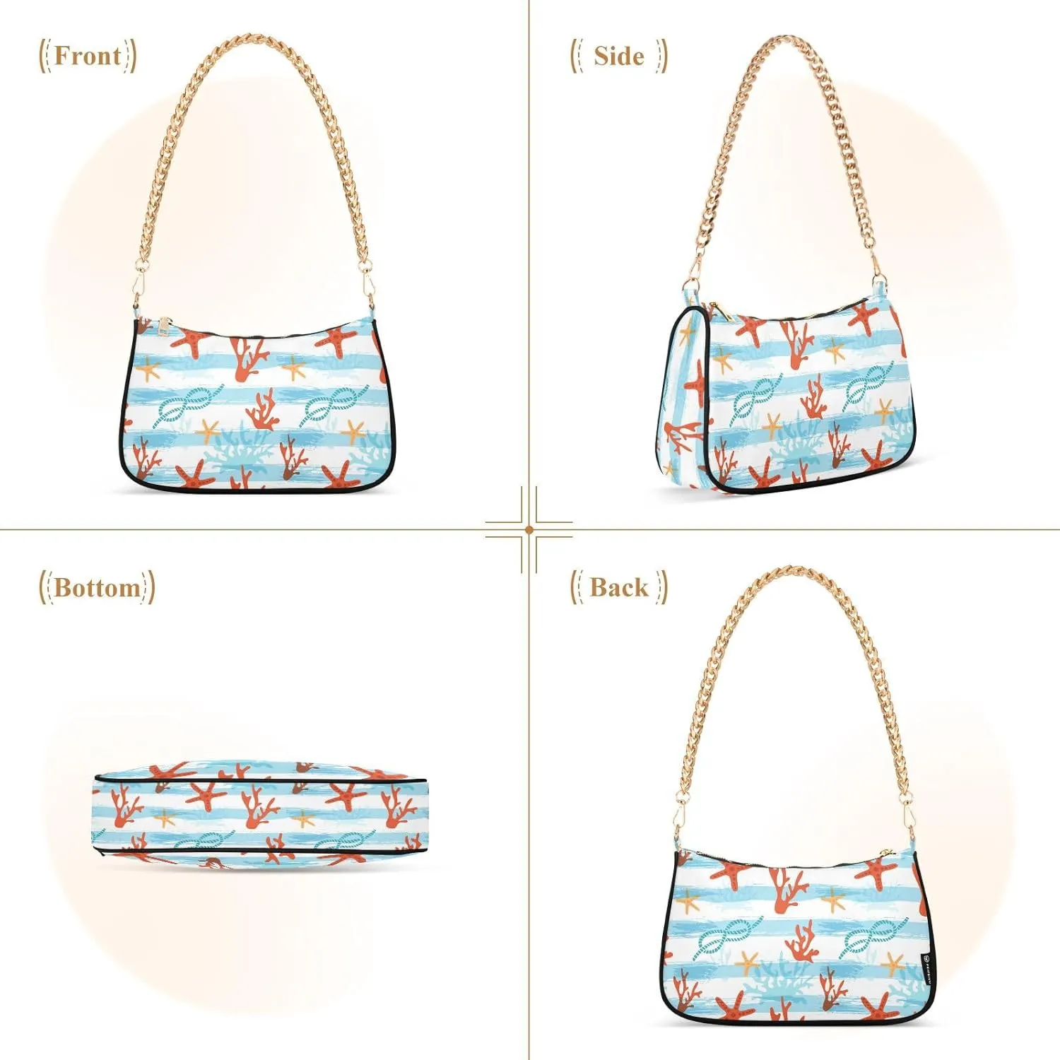 Womens Shoulder Bag Crossbody Purse Hobo Handbag for Ladies Gold Chain