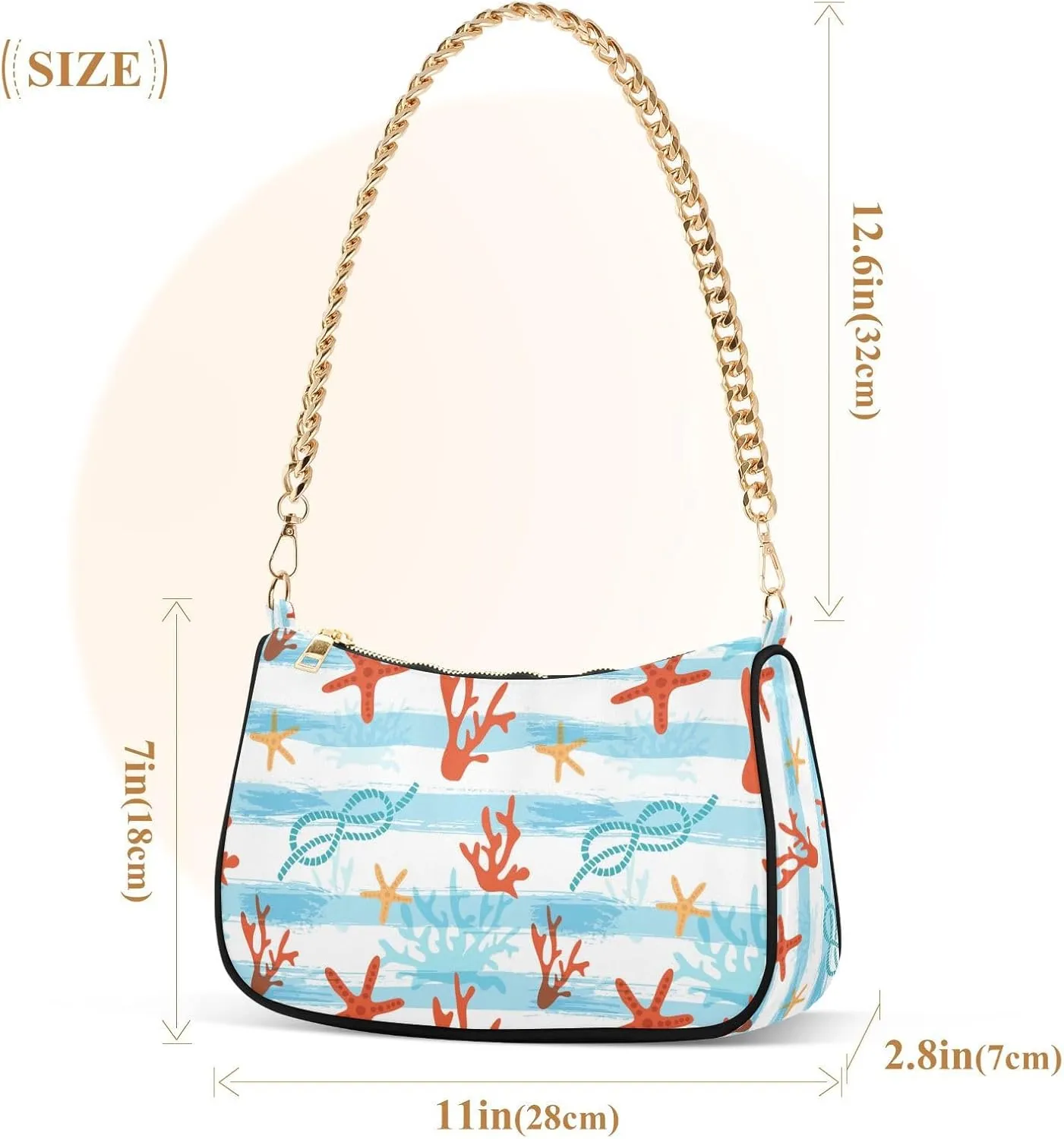 Womens Shoulder Bag Crossbody Purse Hobo Handbag for Ladies Gold Chain