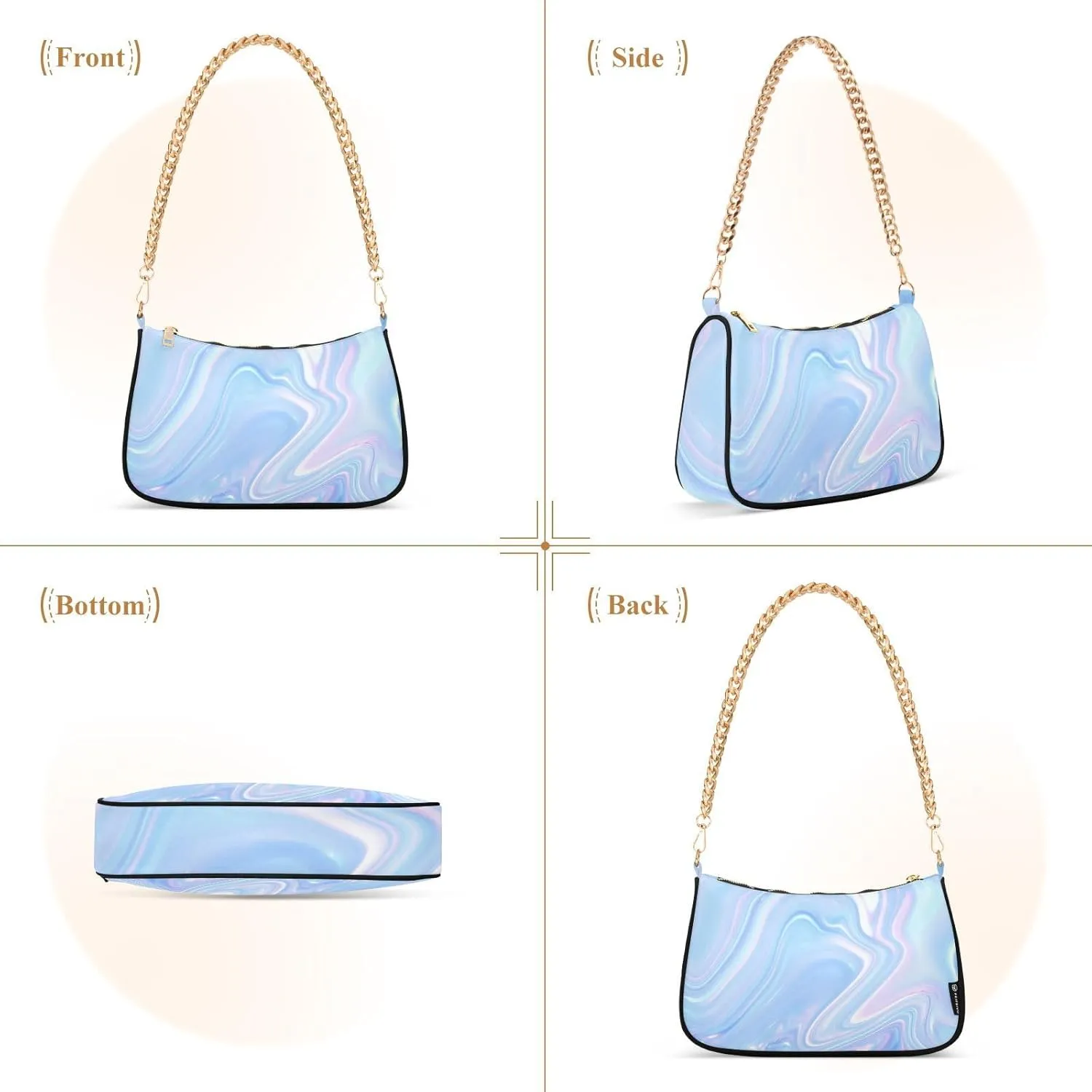 Womens Shoulder Bag Crossbody Purse Hobo Handbag for Ladies Gold Chain