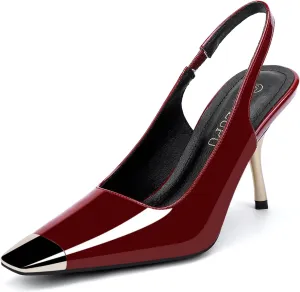 Women's Slingback heel Square Toe pumps