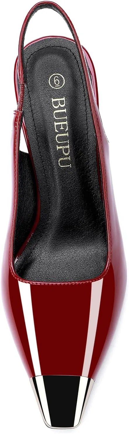 Women's Slingback heel Square Toe pumps