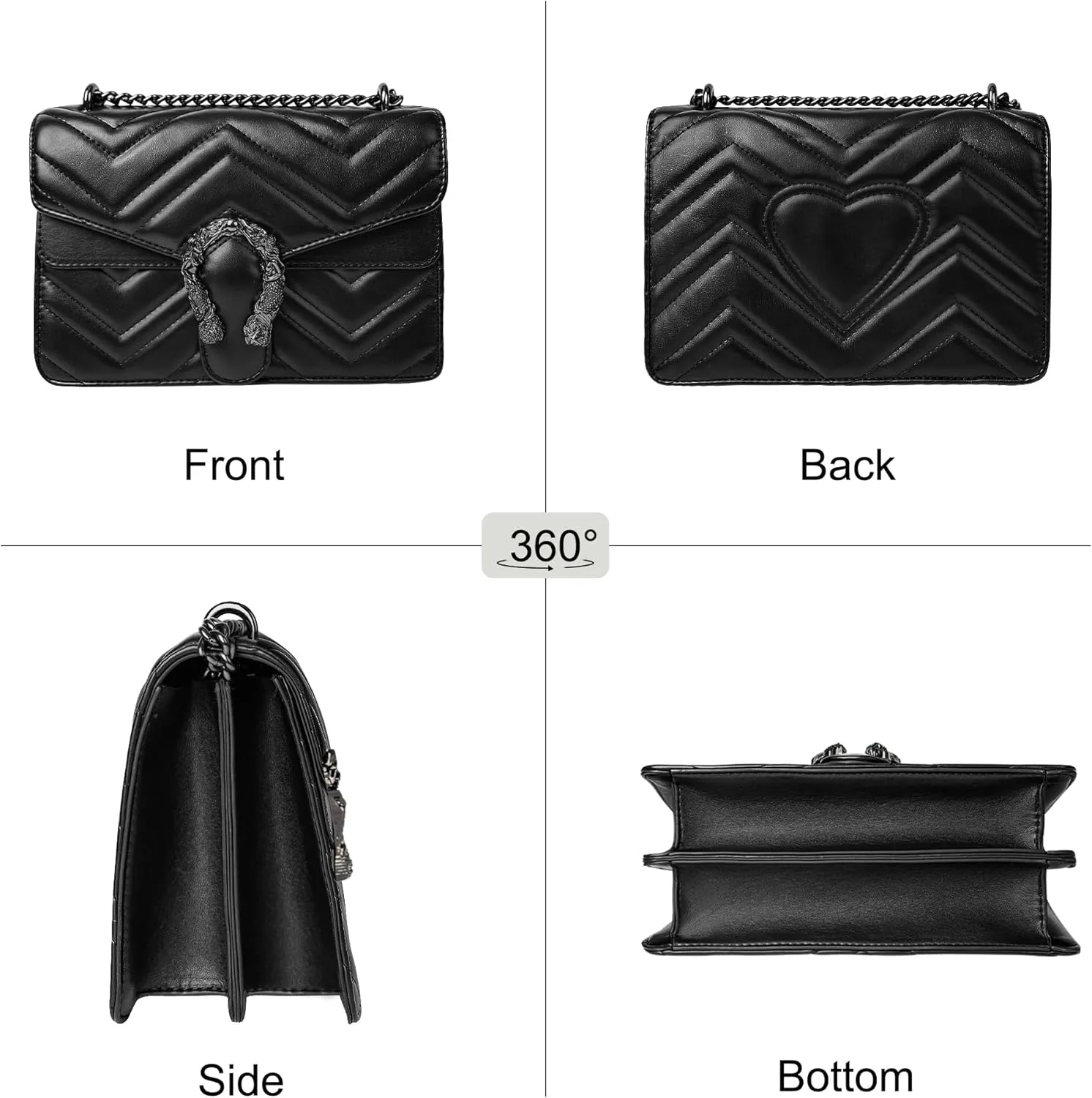 Women's Snake Print Crossbody Shoulder Bag PU Leather Satchel Chain Purse Evening Clutch Handbag