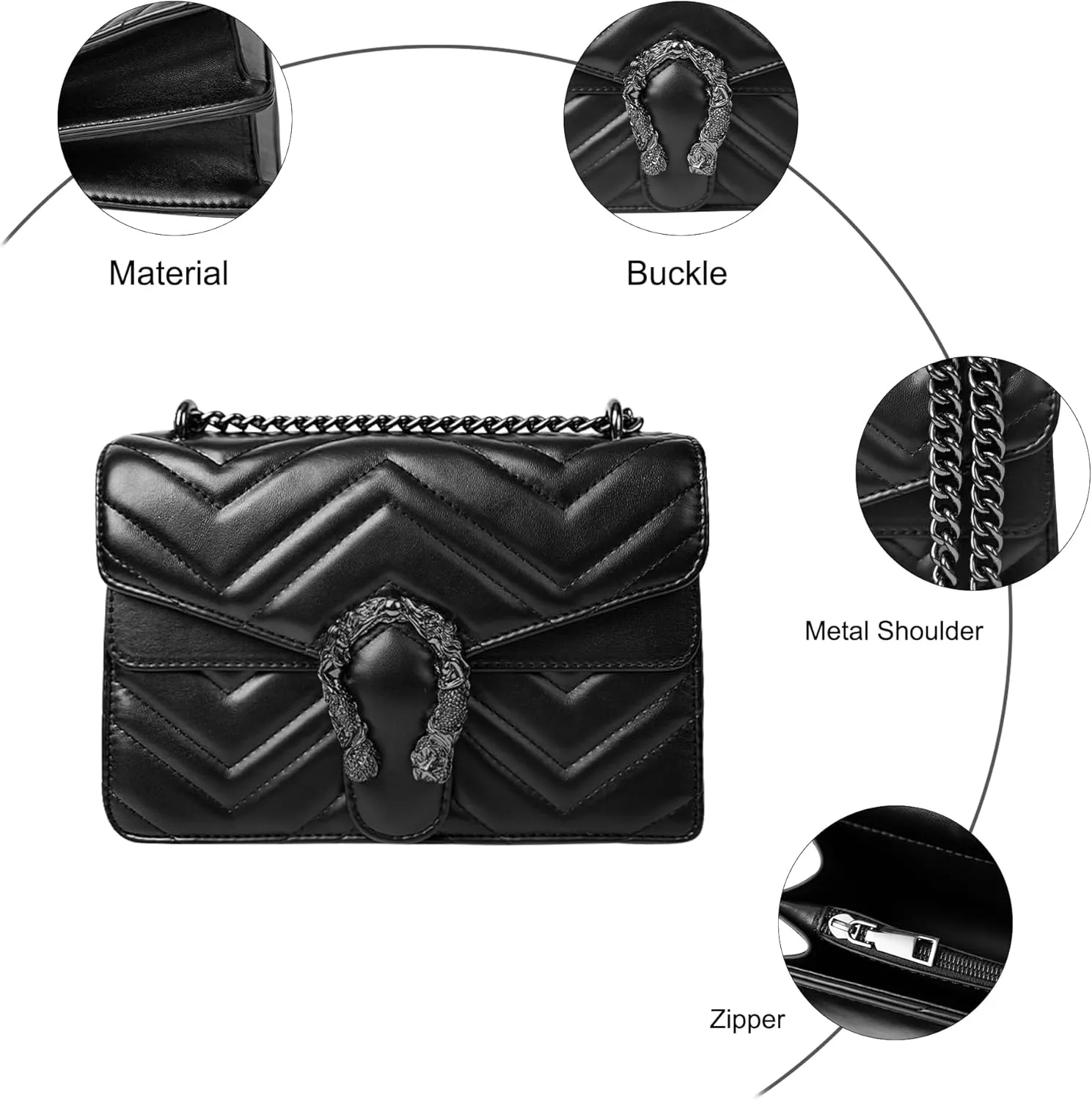 Women's Snake Print Crossbody Shoulder Bag PU Leather Satchel Chain Purse Evening Clutch Handbag