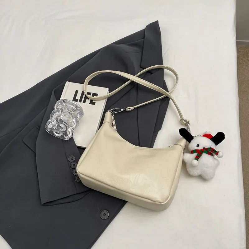 Women's Soft Leather Large Capacity Underarm Chain Crossbody Bags