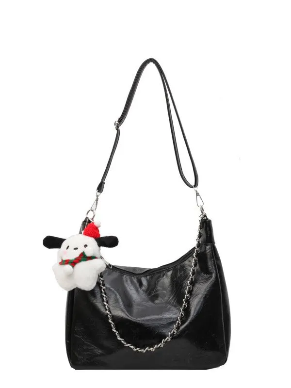 Women's Soft Leather Large Capacity Underarm Chain Crossbody Bags
