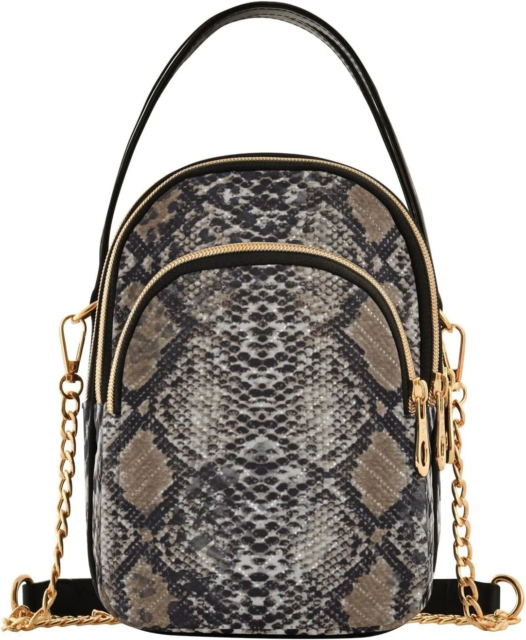 Women's Wave Cross Body Chest Bag, 52 inch Gold Chain Shoulder Handbag Purse