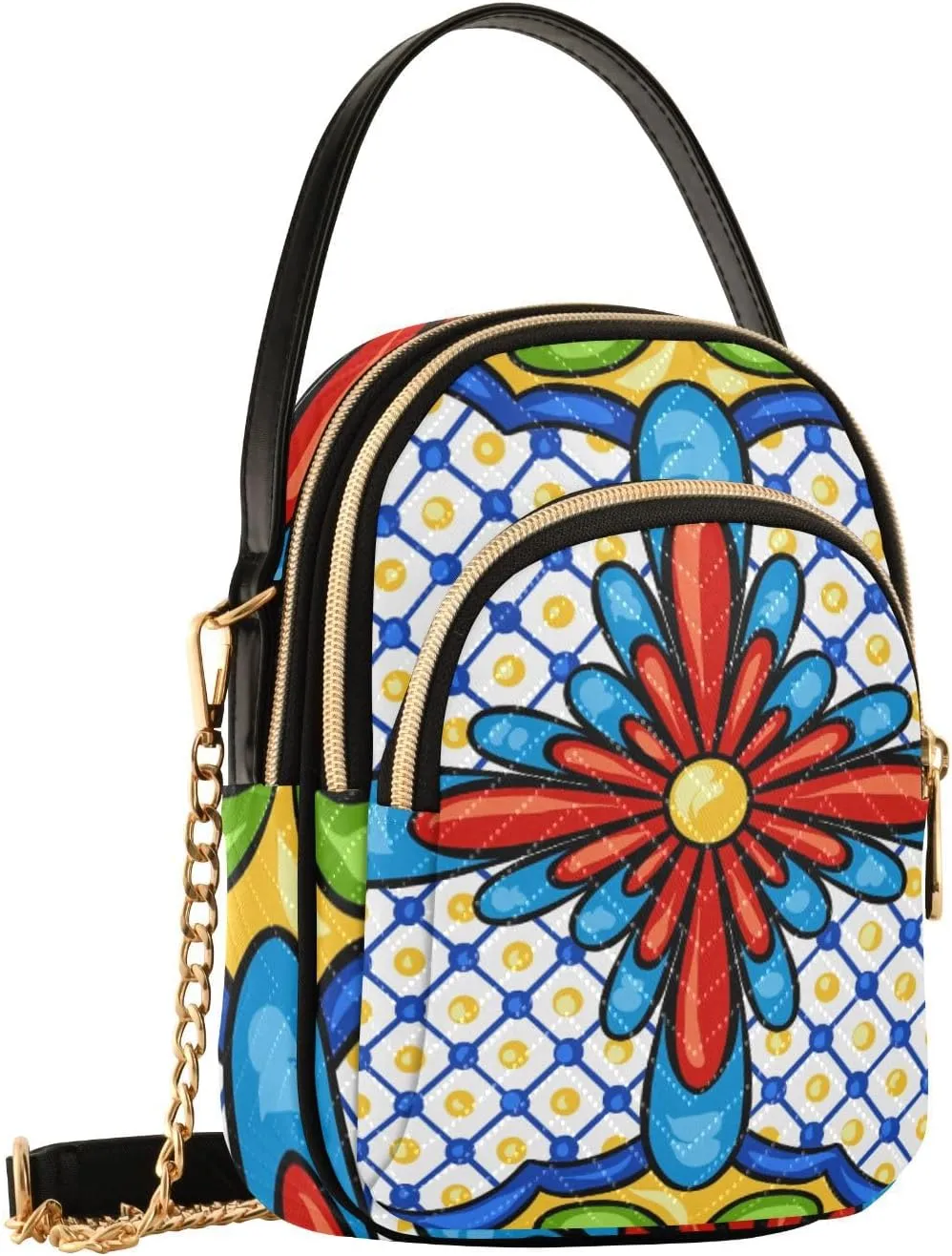 Women's Wave Cross Body Chest Bag, 52 inch Gold Chain Shoulder Handbag Purse