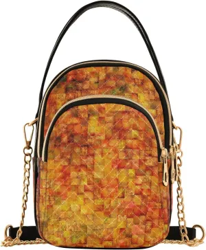 Women's Wave Cross Body Chest Bag, 52 inch Gold Chain Shoulder Handbag Purse