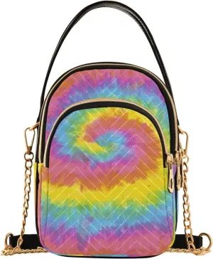 Women's Wave Cross Body Chest Bag, 52 inch Gold Chain Shoulder Handbag Purse