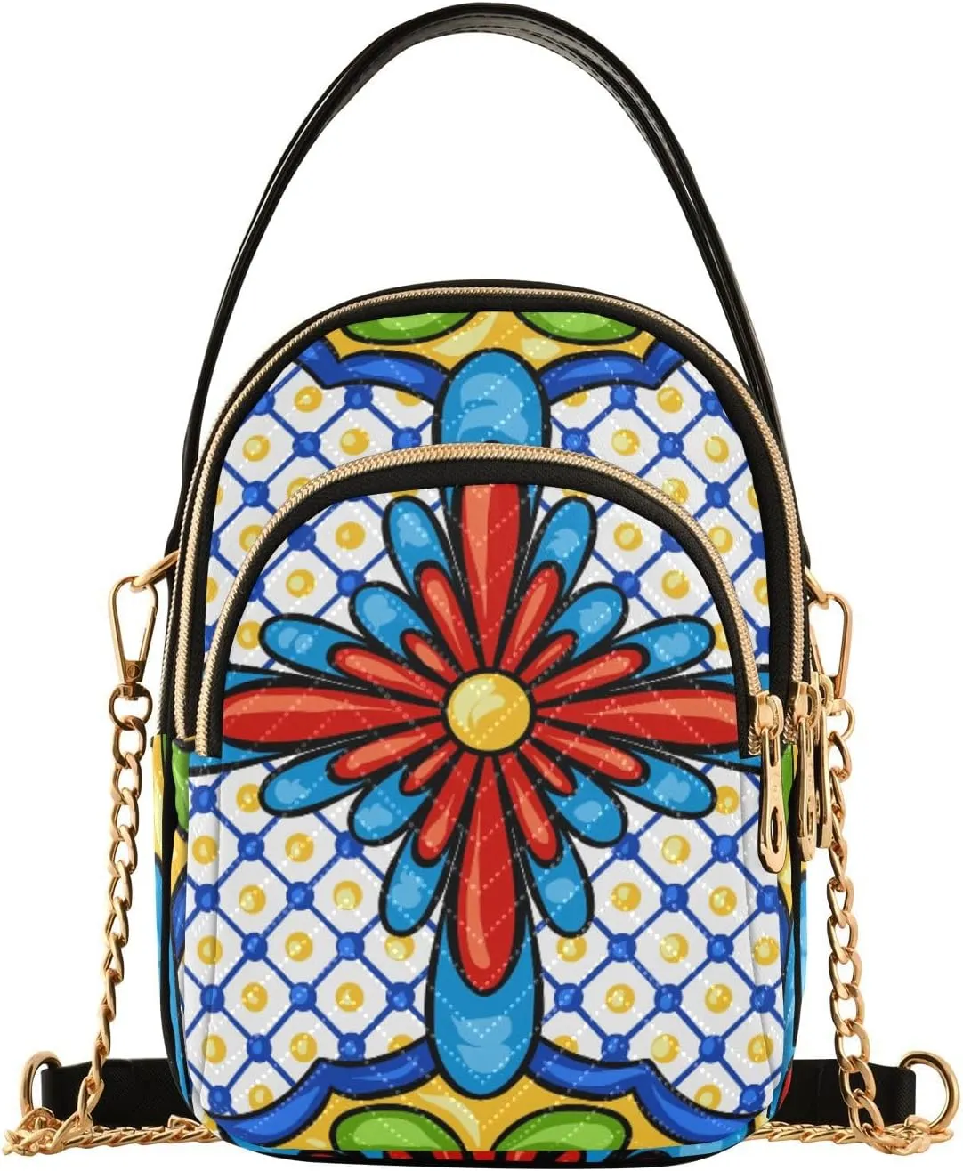 Women's Wave Cross Body Chest Bag, 52 inch Gold Chain Shoulder Handbag Purse