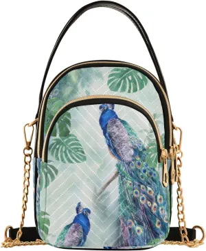 Women's Wave Cross Body Chest Bag, 52 inch Gold Chain Shoulder Handbag Purse