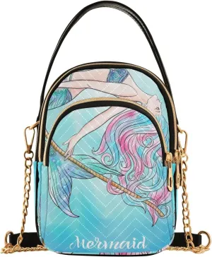 Women's Wave Cross Body Chest Bag, 52 inch Gold Chain Shoulder Handbag Purse
