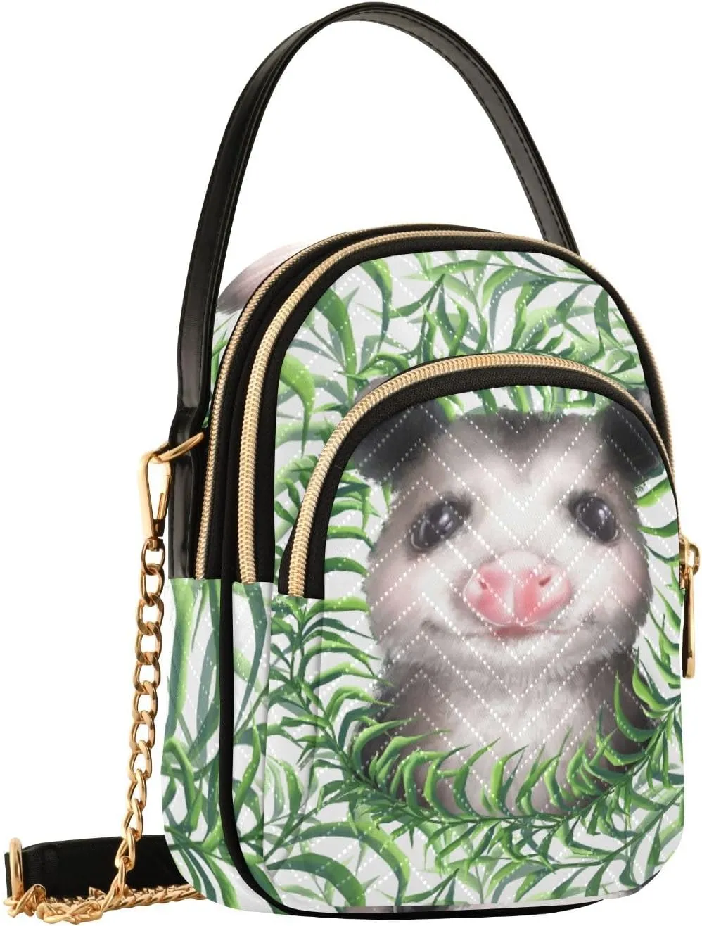 Women's Wave Cross Body Chest Bag, 52 inch Gold Chain Shoulder Handbag Purse