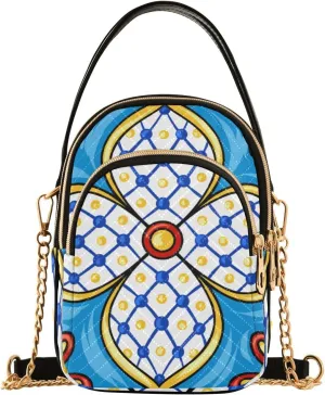 Women's Wave Cross Body Chest Bag, 52 inch Gold Chain Shoulder Handbag Purse