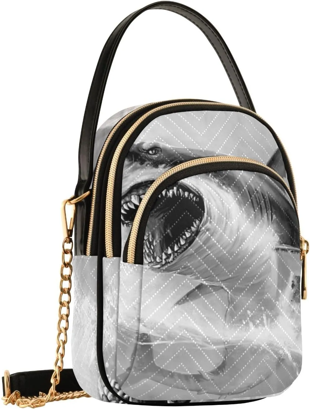 Women's Wave Cross Body Chest Bag, 52 inch Gold Chain Shoulder Handbag Purse