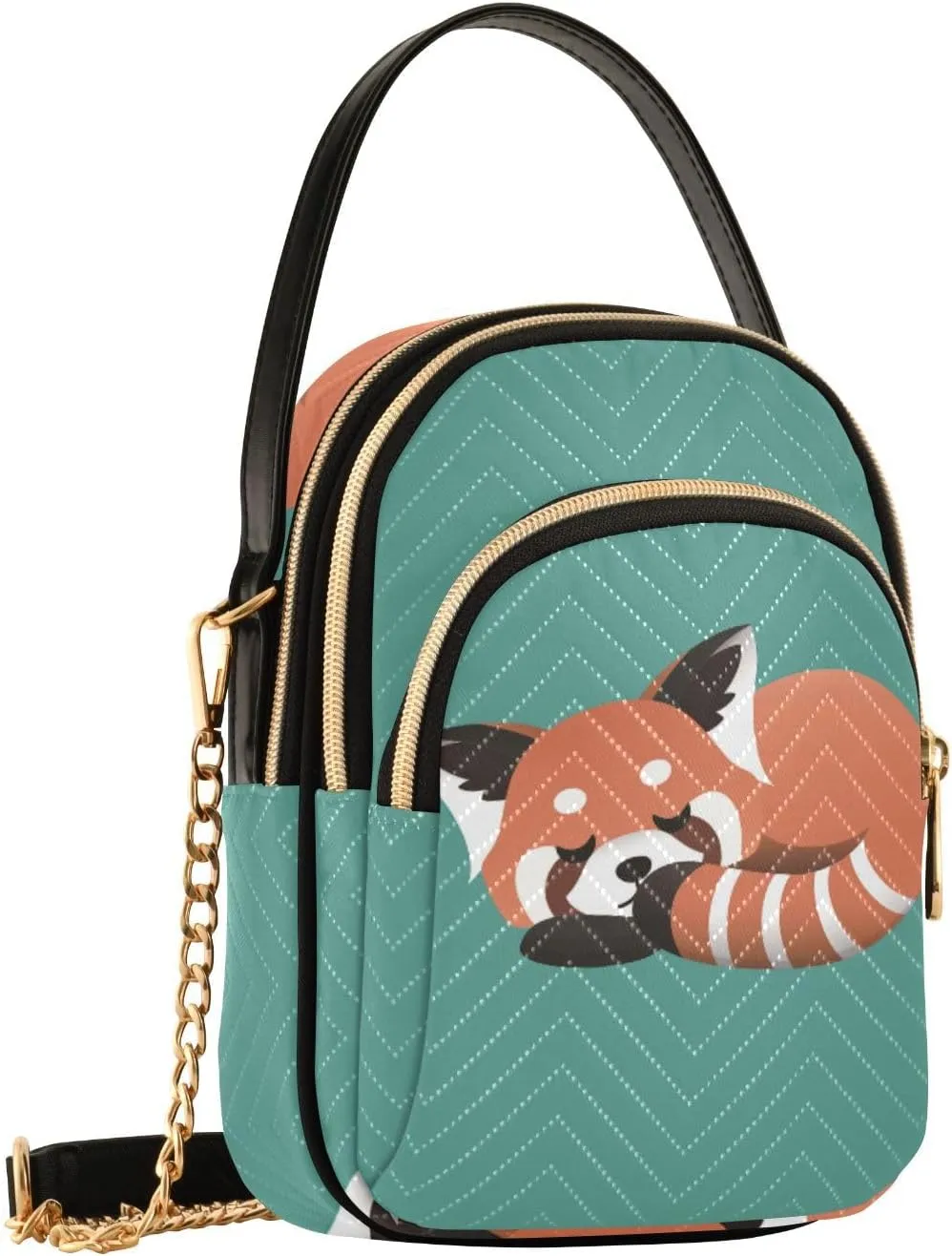 Women's Wave Cross Body Chest Bag, 52 inch Gold Chain Shoulder Handbag Purse