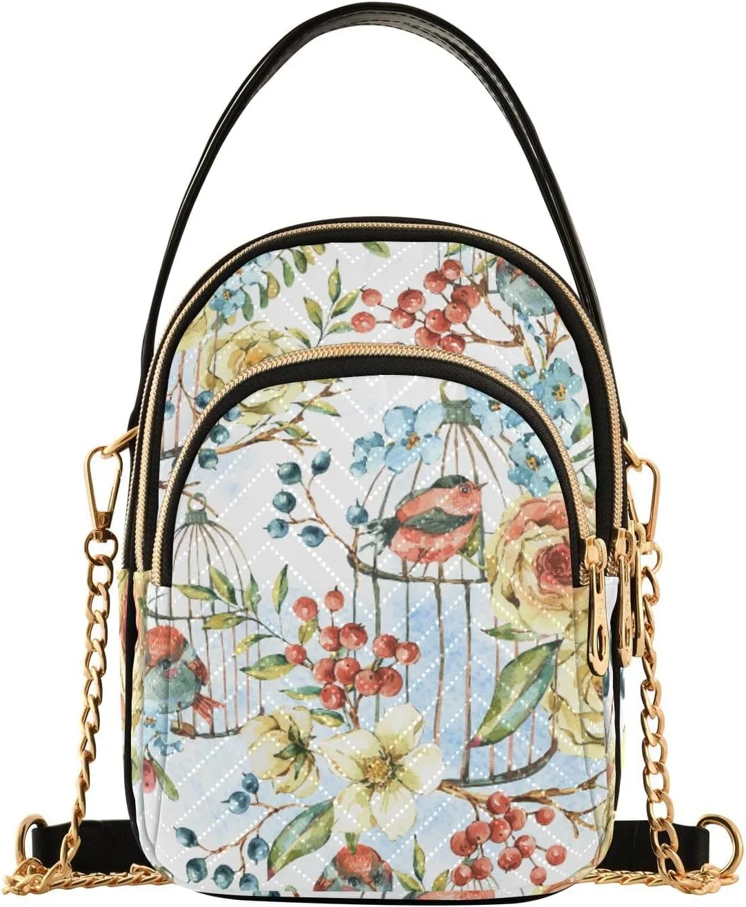 Women's Wave Cross Body Chest Bag, 52 inch Gold Chain Shoulder Handbag Purse