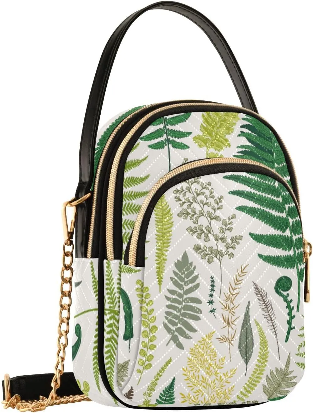 Women's Wave Cross Body Chest Bag, 52 inch Gold Chain Shoulder Handbag Purse