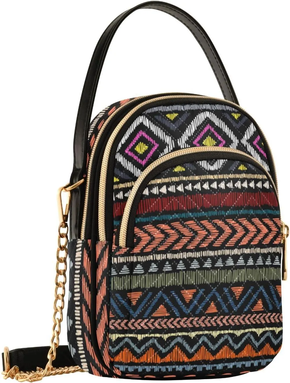 Women's Wave Cross Body Chest Bag, 52 inch Gold Chain Shoulder Handbag Purse