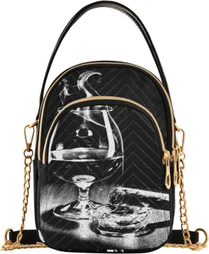 Women's Wave Cross Body Chest Bag, 52 inch Gold Chain Shoulder Handbag Purse