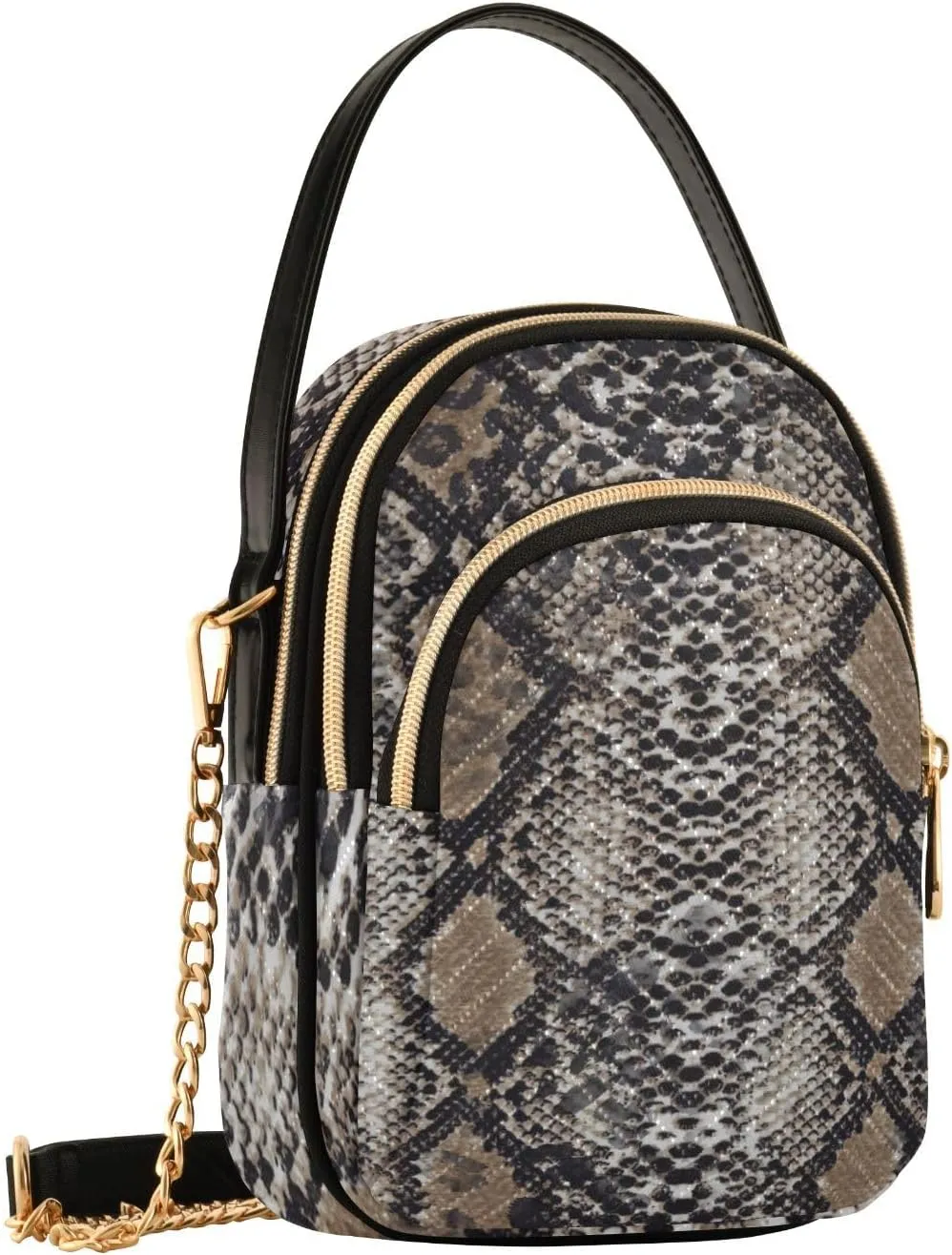 Women's Wave Cross Body Chest Bag, 52 inch Gold Chain Shoulder Handbag Purse