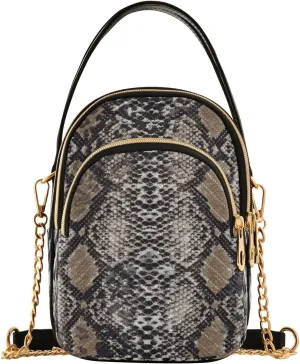 Women's Wave Cross Body Chest Bag, 52 inch Gold Chain Shoulder Handbag Purse